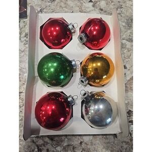 6 Vintage Glass  Christmas Ornaments‎